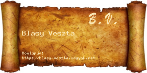 Blasy Veszta névjegykártya